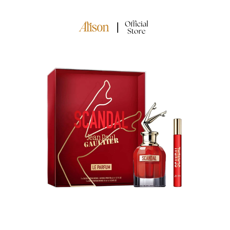 Set Nước Hoa Nữ Jean Paul Gaultier Scandal Le Parfum EDP Intense (80ml + 10ml Mini)