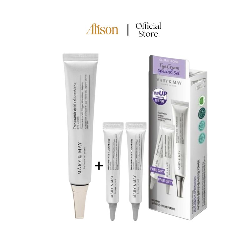 SET Kem Mắt Mary & May Glutathione Eye Cream Special Set (30g+12g x2)