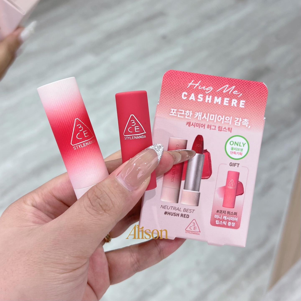 Set Son 3ce Cashmere Hug Lipstick + Tặng Son Mini