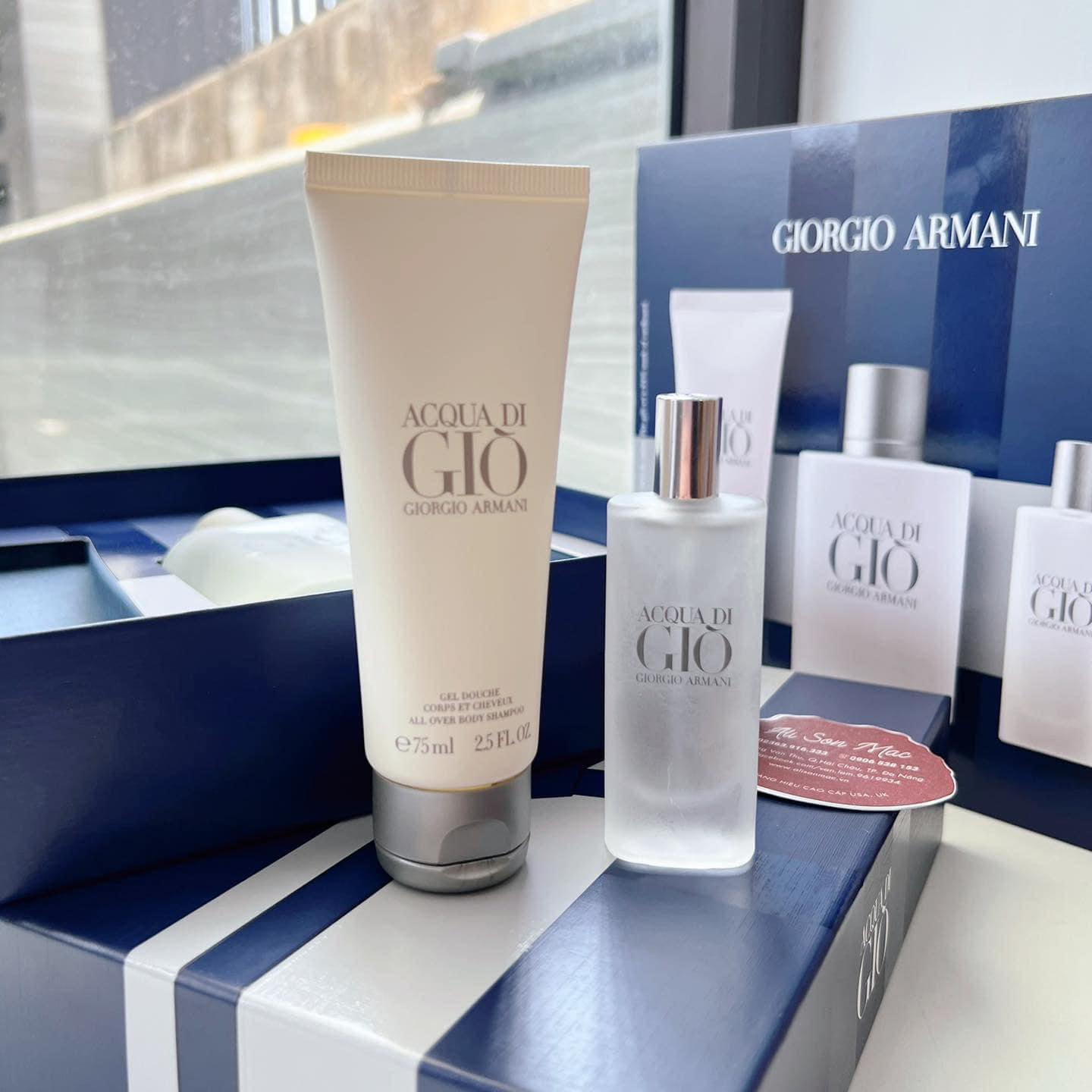 Thumb Set Acqua Di Gio EDT 100ml + 15ml + Body Shampoo 75ml