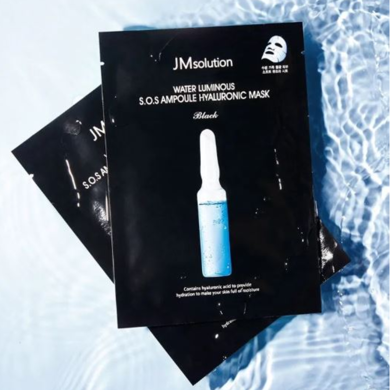 Thumb Mask JM Black Water Luminous S.O.S AMPOULE HYALURONIC MASK PLUS 