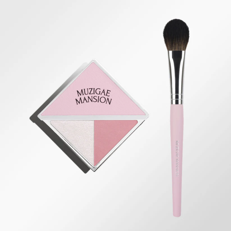 Thumb Set Má Hồng Muzigae Dual Cheek + Cọ 