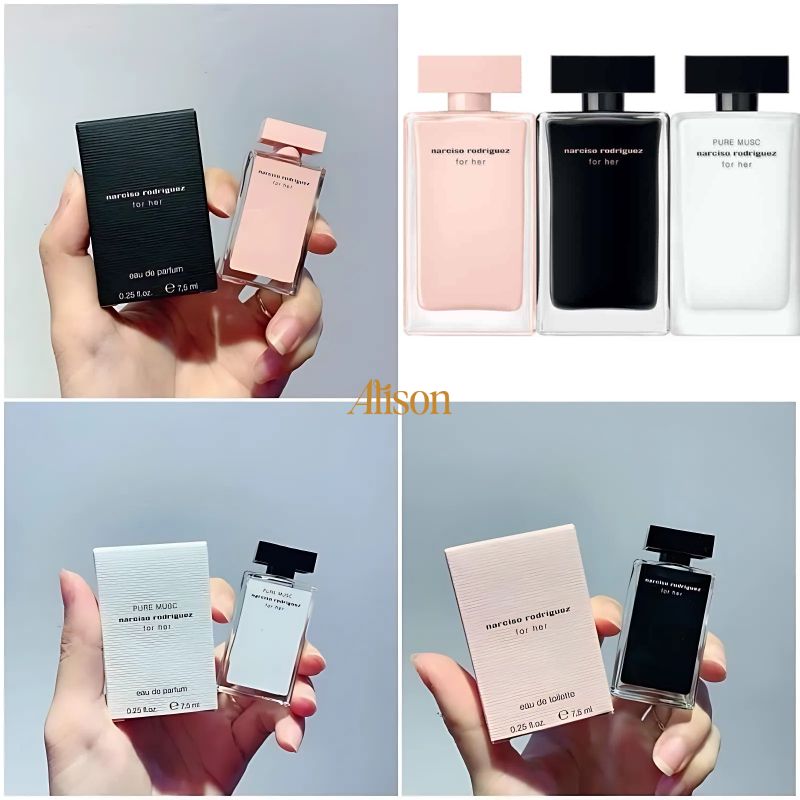 Thumb Set Narciso Rodriguez For Her (đen + hồng nhạt + trắng) 7.5ml x 3