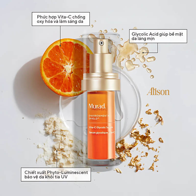 Tinh chất hỗ trợ sáng da Murad Vita-C Glycolic Serum 30ml