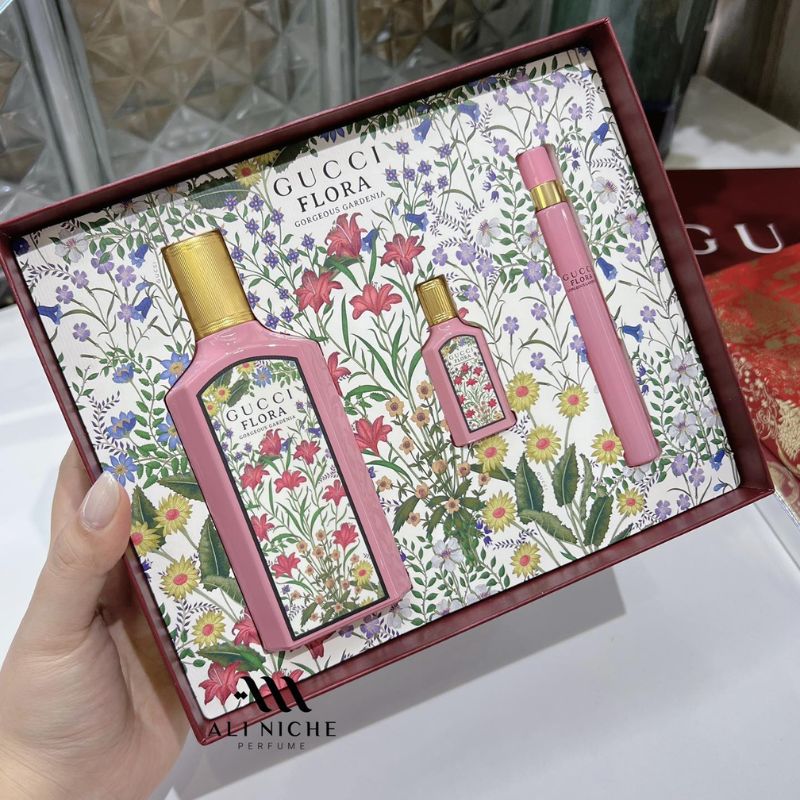 SET Gucci Flora Gorgeous Gardenia EDP 100ml + 5ml + 10ml