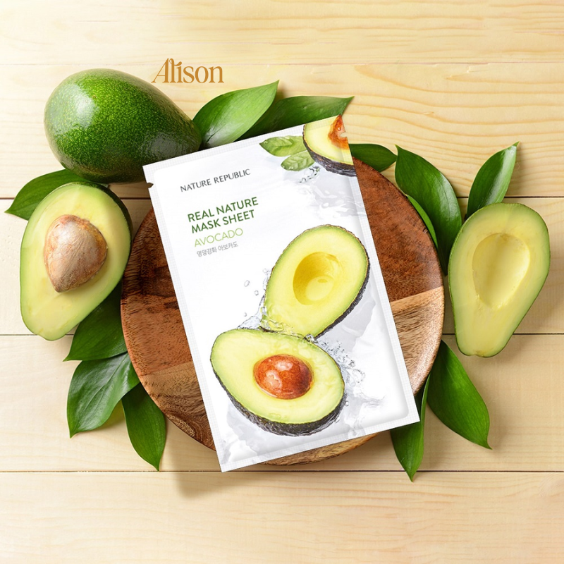 Mặt Nạ Giấy Chiết Xuất Bơ Nature Republic Real Nature Mask Sheet Avocado 23ml