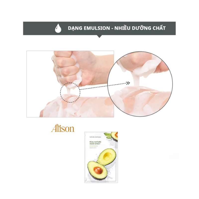 Thumb Mặt Nạ Giấy Chiết Xuất Bơ Nature Republic Real Nature Mask Sheet Avocado 23ml