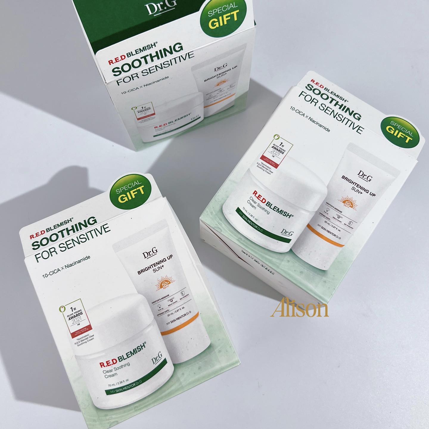Bộ Chăm Sóc Da Dr.G R.E.D Blemish Clear Soothing Cream 70ml (Tặng KCN 20ml)